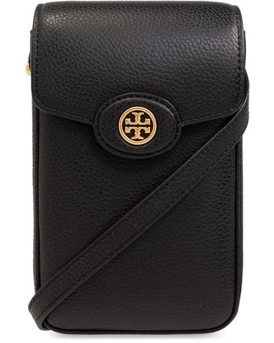 Tory Burch 'robinson' Phone Pouch With Strap, - Black
