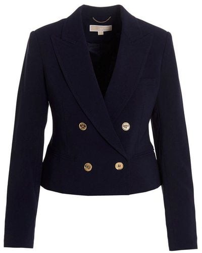 MICHAEL Michael Kors Cropped Blazer Jacket - Blue