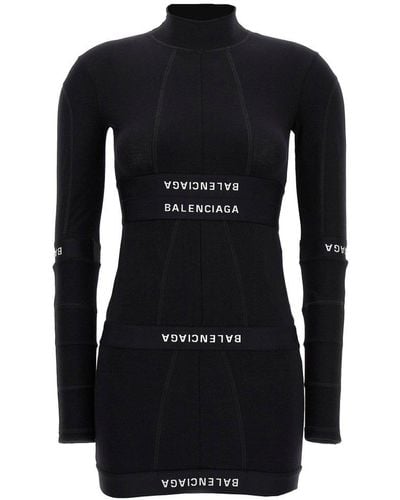Balenciaga Patch Brief Dresses - Black