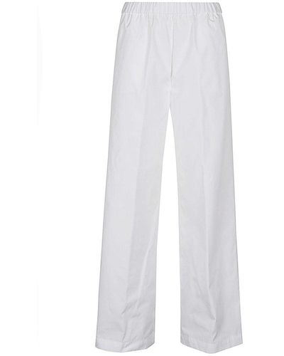 Aspesi Wide-leg Elasticated-waistband Trousers - White