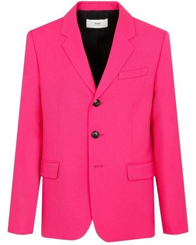 Ami Paris Single-breasted Button-up Blazer - Pink