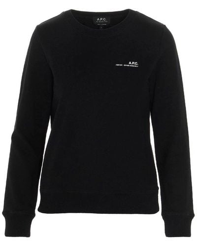 A.P.C. Logo Print Sweatshirt - Black