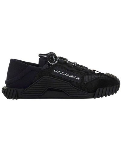 Dolce & Gabbana Ns1 Slip On Sneakers In Mixed Materials - Black