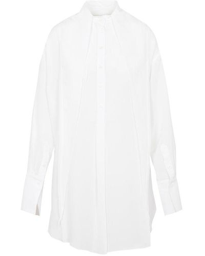 Peter Do Sleeve Piping Boyfriend Shirt in White
