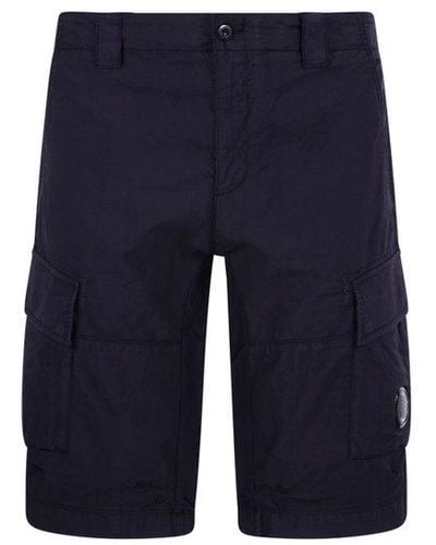 C.P. Company Lens-detailed Cargo Bermuda Shorts - Blue