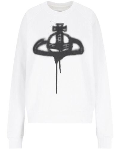 Vivienne Westwood 'spray-orb' Crew Neck Sweatshirt - White