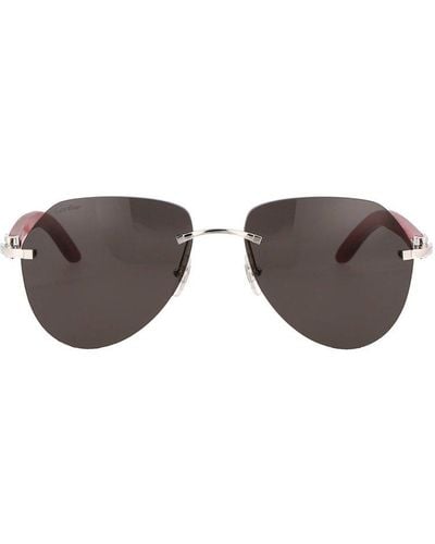 Cartier Eyewear Pilot-frame Sunglasses - Brown