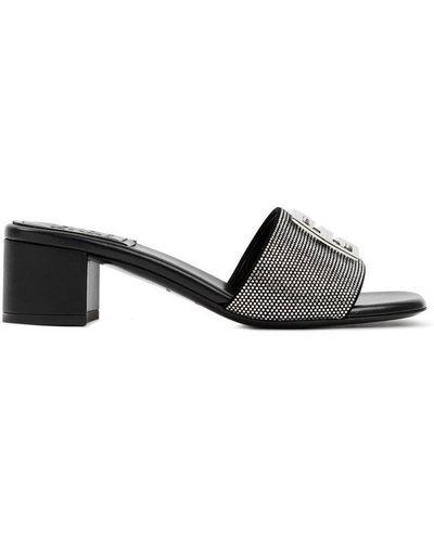 Givenchy 4g Plaque Heeled Mules - Black