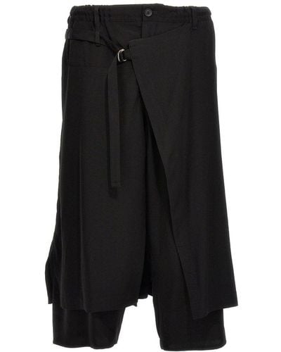 Yohji Yamamoto 'U-Standard Wrap' Bermuda Shorts - Black