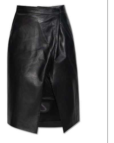 Vetements Asymmetric Leather Skirt - Black