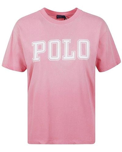 Polo Ralph Lauren Logo-printed Crewneck T-shirt - Pink