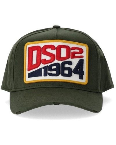 DSquared² Hat In Cotton With Embroidered Logo - Green