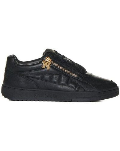 Palm Angels Logo Plaque Lace-up Sneakers - Black