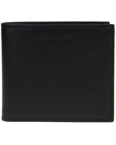 DSquared² Logo Detailed Bi-fold Wallet - Black