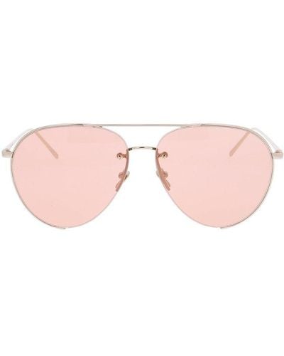 Linda Farrow Aviator Frame Sunglasses - Pink
