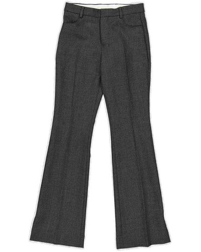 Ami Paris Mid-rise Flared Tailored Trousers - Black