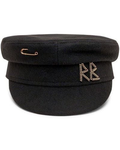 Ruslan Baginskiy Logo Embellished Baker Boy Hat - Black