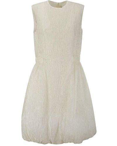 Noir Kei Ninomiya Crinkled Sleeveless A-line Mini Dress - Natural