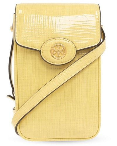 Tory Burch 'robinson' Phone Pouch With Strap, - Yellow