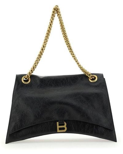 Balenciaga Crush Chain-link Large Shoulder Bag - Black