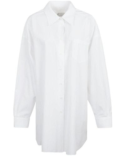 Maison Margiela Long-sleeved Long Shirt - White