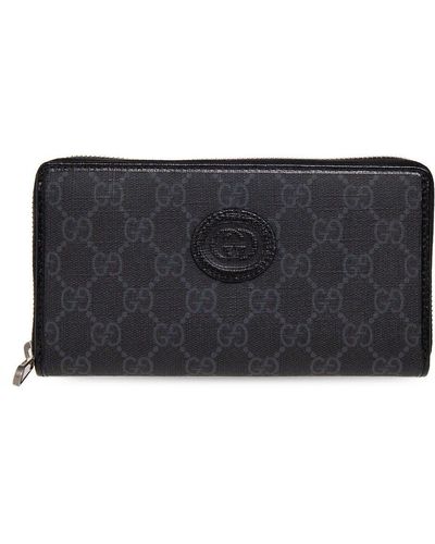 Gucci GG Monogram Zip-around Wallet - Black