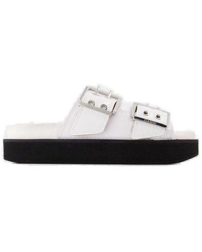 Ganni Wide Welt Chunky Sandals - White