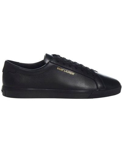 Saint Laurent Andy Low-top Leather Sneakers - Black