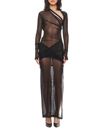 Jacquemus La Robe Sheer Midi Dress - Black