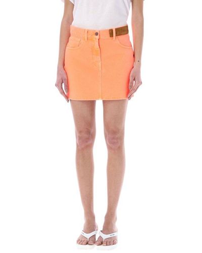 Palm Angels Denim Skirt - Orange