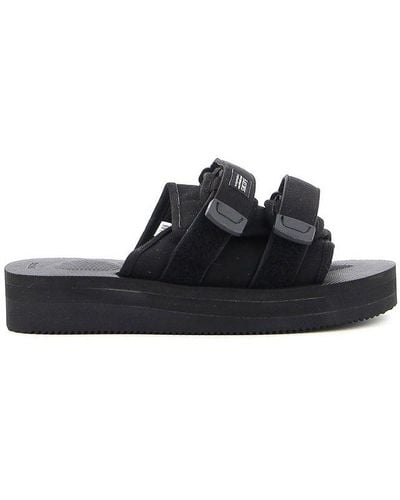 Suicoke Logo Patch Strap Sandals - Black