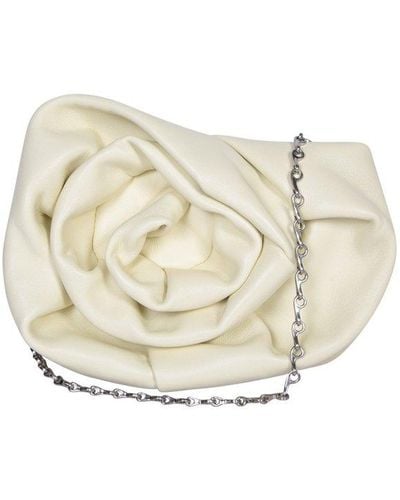 Burberry 3d Rose Chain-linked Clutch Bag - White