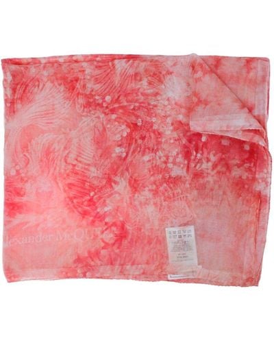 Alexander McQueen Abstract-printed Finished Edge Scarf - Pink