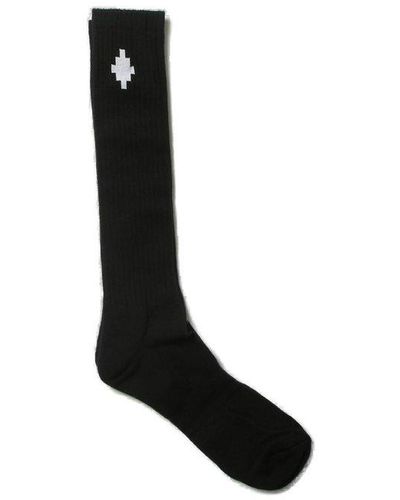 Marcelo Burlon Cross Ribbed Socks - Black