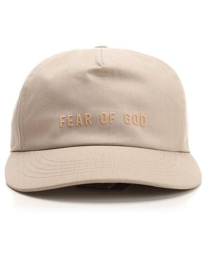 Fear Of God Embossed-logo Cotton Cap - Natural