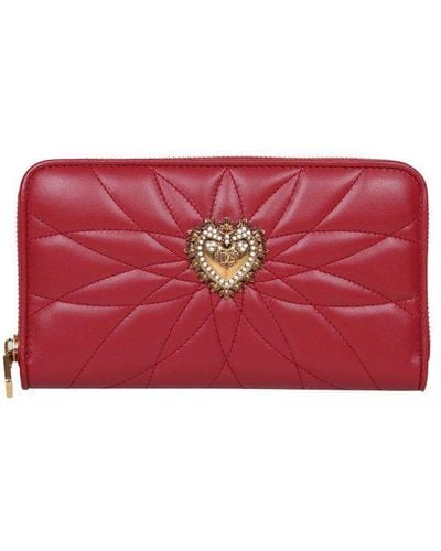 Dolce & Gabbana Devotion Wallet In Matelasse Nappa - Red