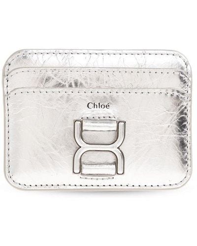 Chloé Leather Card Holder, - White