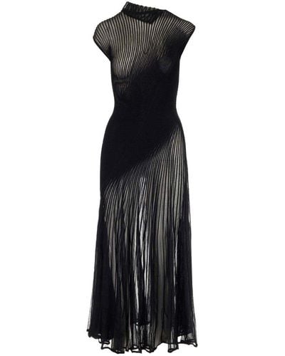 Alaïa High Neck Twisted Dress - Black