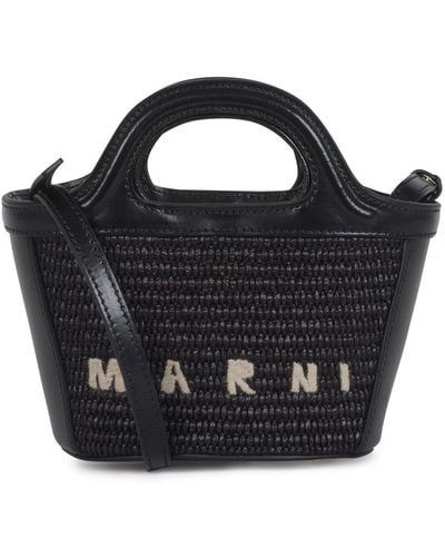 Marni Tropicalia Interwoven Mini Tote Bag - Black