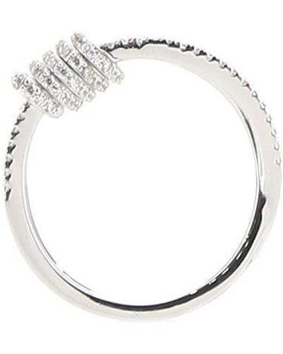Apm Monaco Embellished Double Line Ring - Metallic