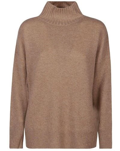 360cashmere High-neck Knitted Sweater - Brown