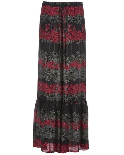 RED Valentino Red Floral Print Wide-leg Pants - Multicolor