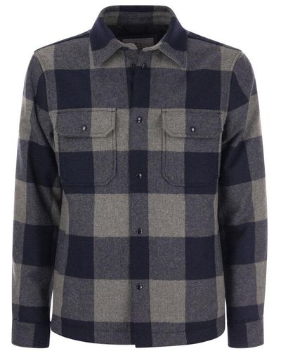 Woolrich Checked Buttoned Overshirt - Black