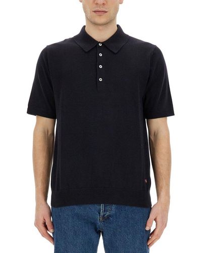 PS by Paul Smith Logo Embroidered Polo Shirt - Black