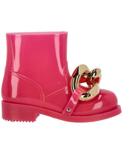 JW Anderson Chain Detailed Ankle Boots - Pink