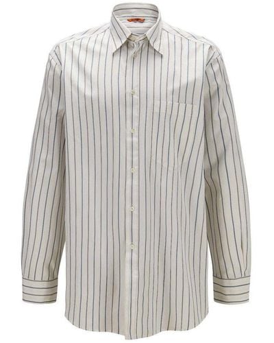 Barena Striped Long-sleeved Shirt - White