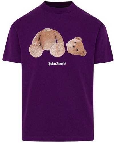 Palm Angels Bear Print T-shirt - Purple