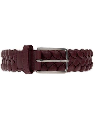 Bottega Veneta Woven Leather Belt - Purple