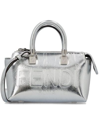 Fendi By The Way Logo Detailed Mini Bag - Grey