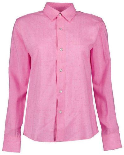 Ami Paris Long-sleeved Buttoned Shirt - Pink
